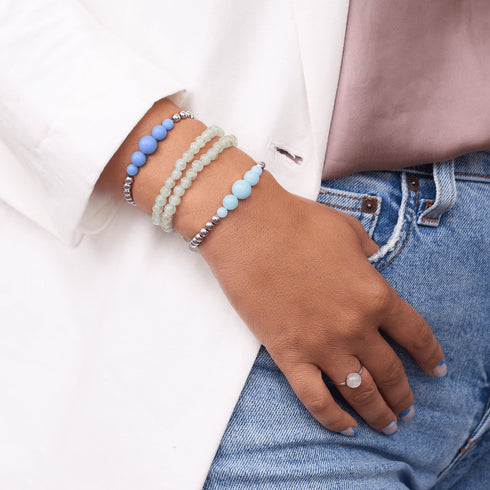 outremer | Argent | Bracelet d'expression en céramique Lumos